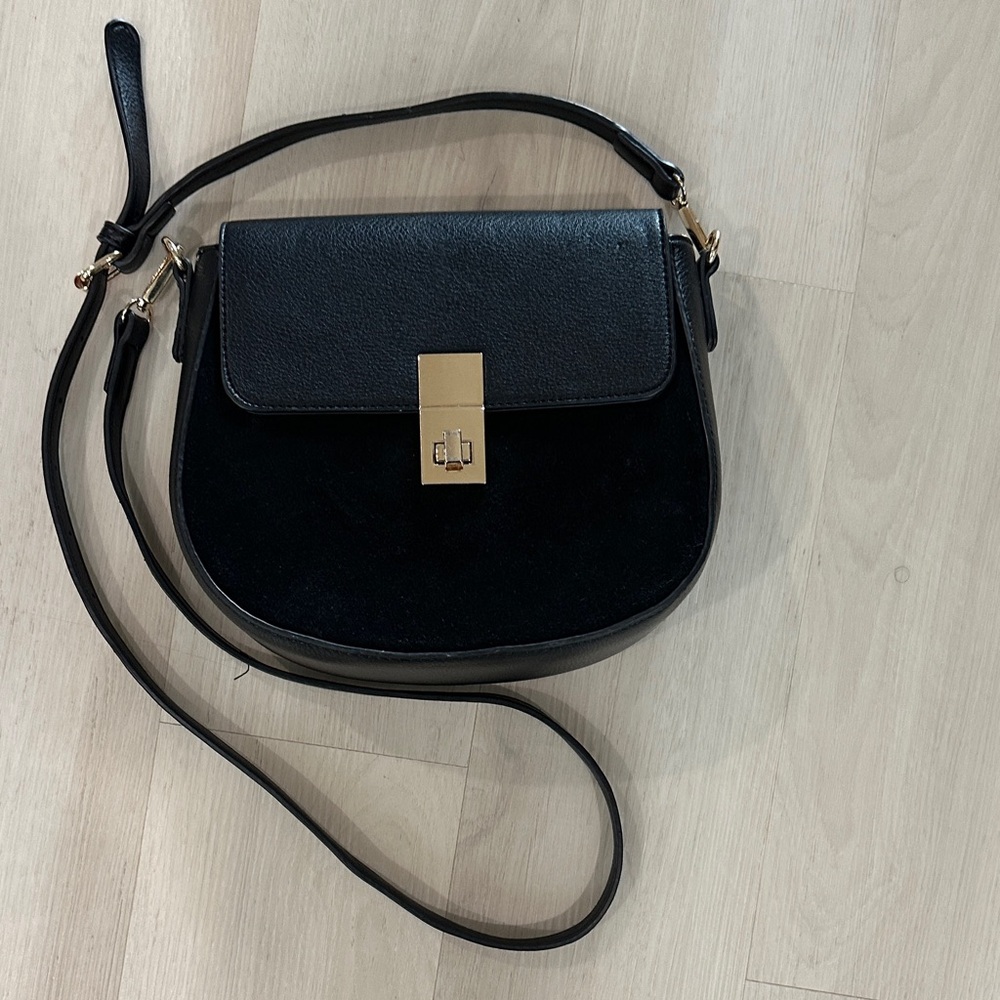Madison West Black and Gold Crossbody Bag